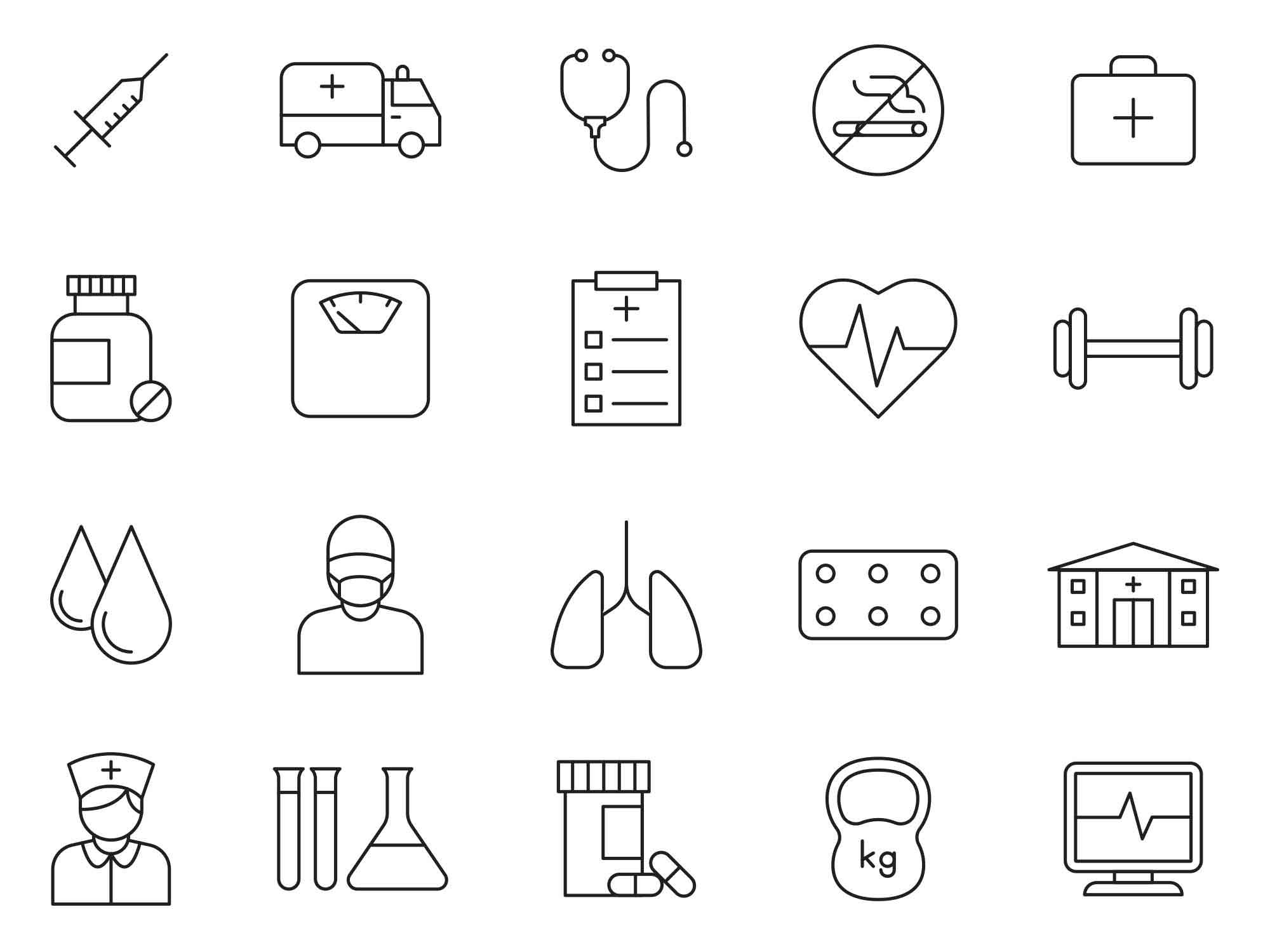 20 Free Health Vector Icons (AI)