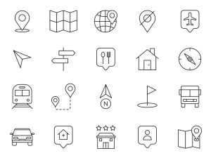 20 Free Map Navigation Vector Icons (AI)