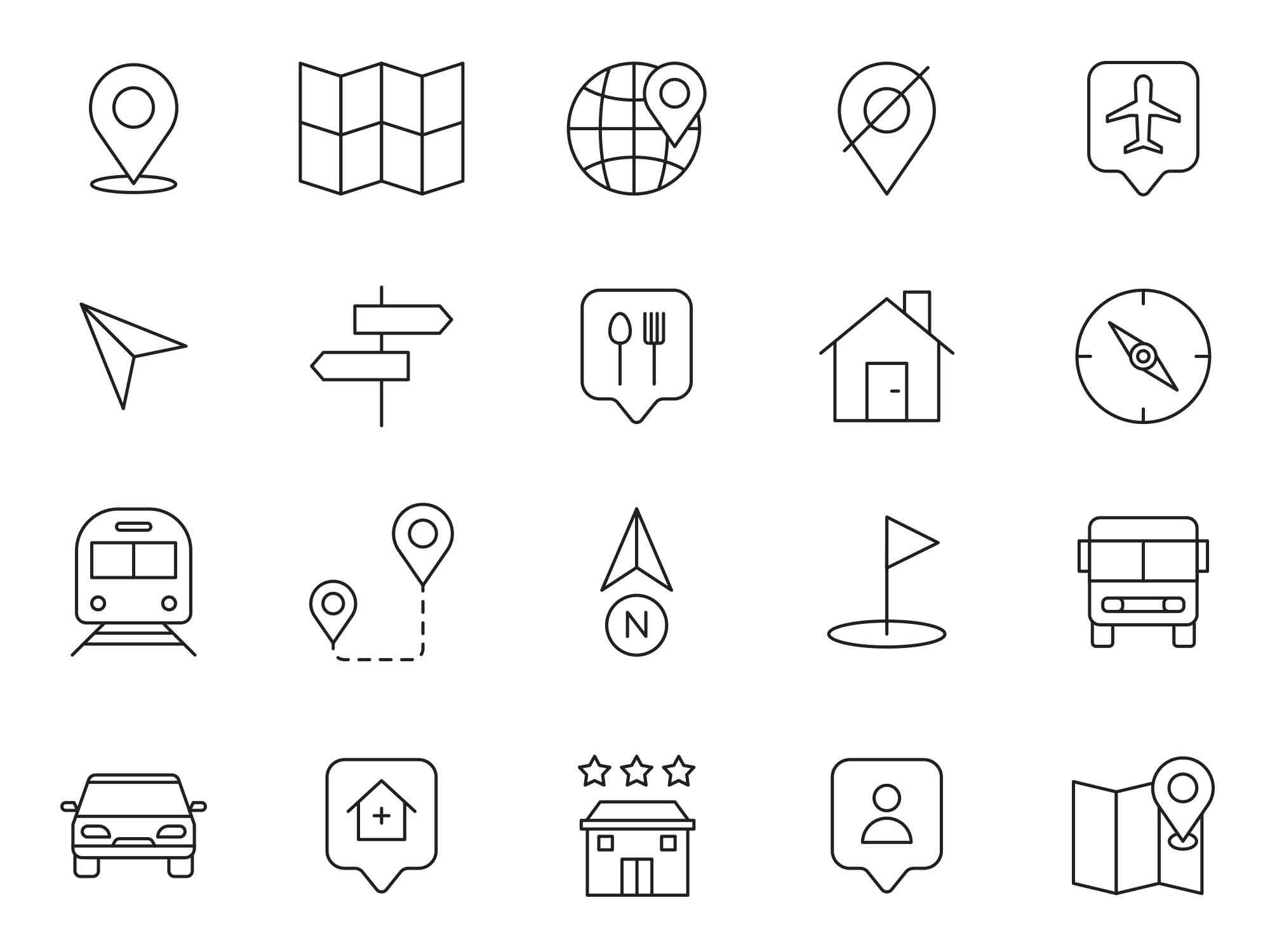 20 Free Map Navigation Vector Icons (AI)