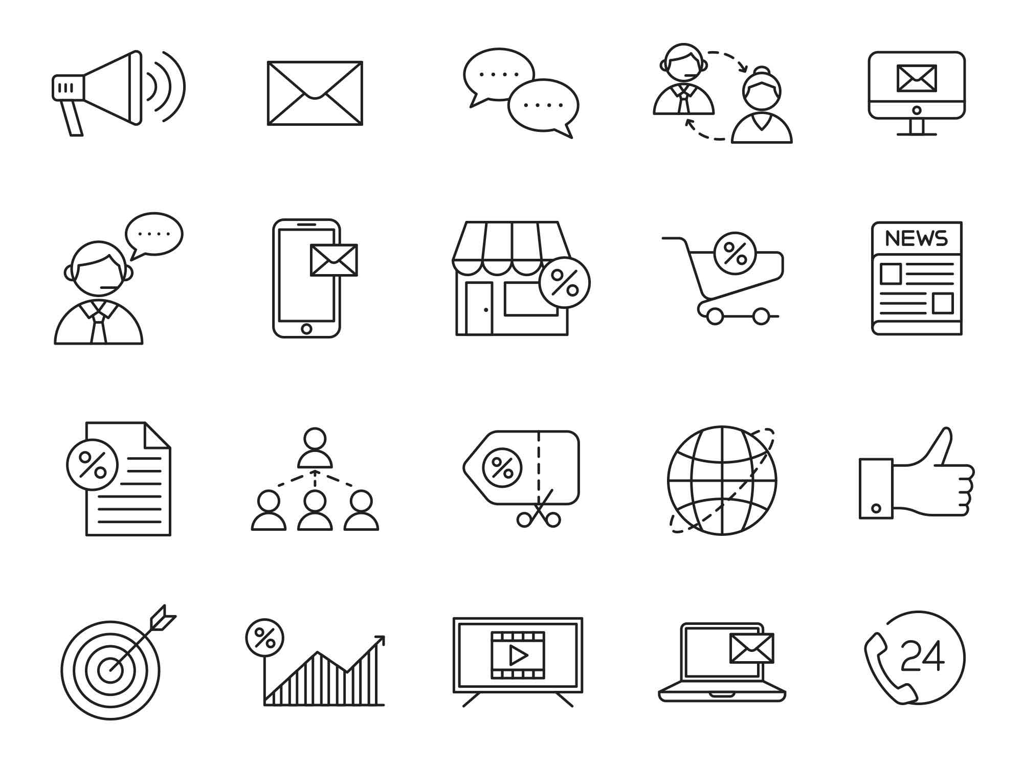 20 Free Marketing Vector Icons (AI)