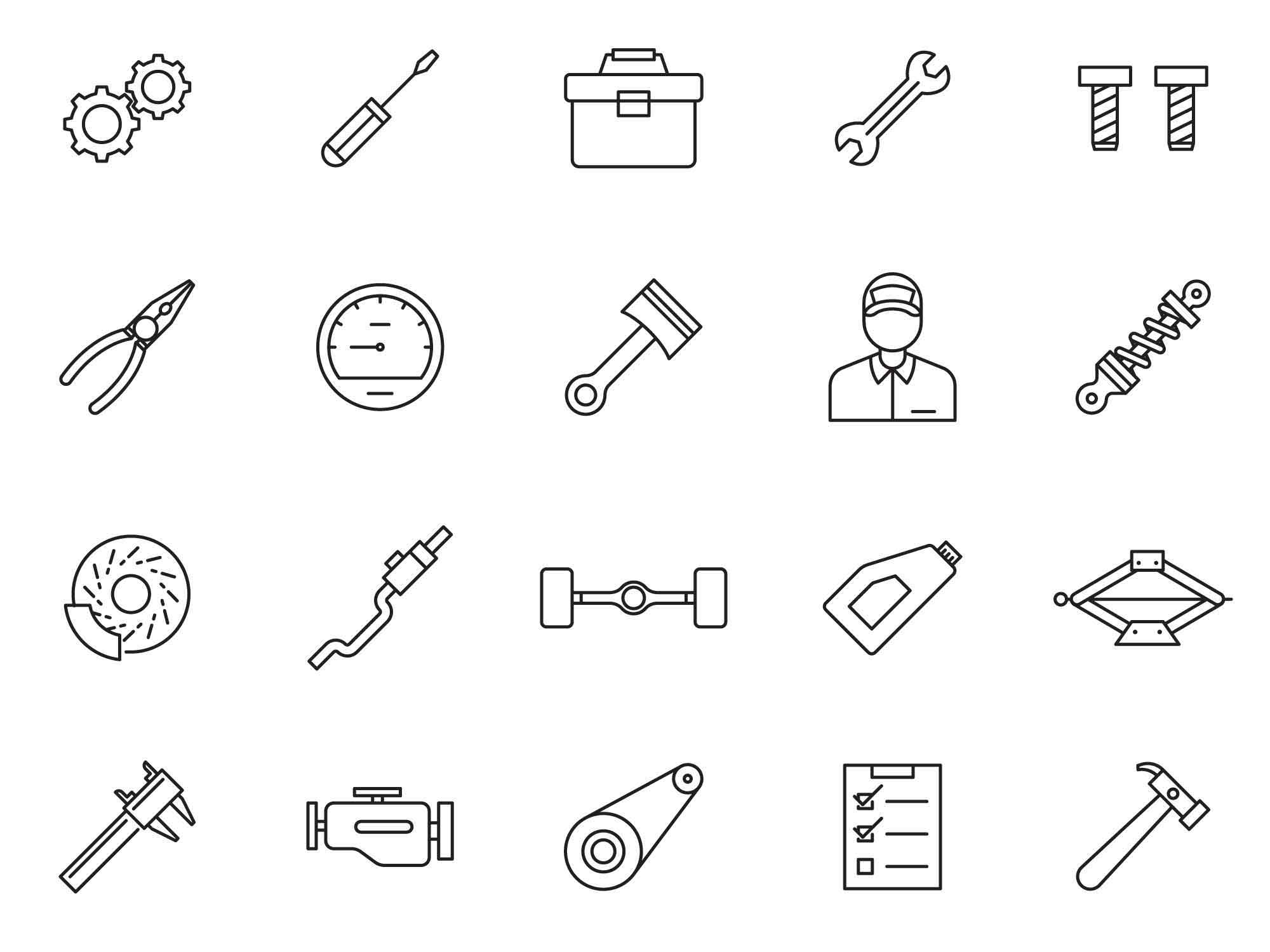 20 Mechanic Line Icons
