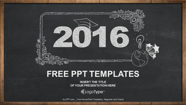 2016, concept on blackboard PowerPoint Templates