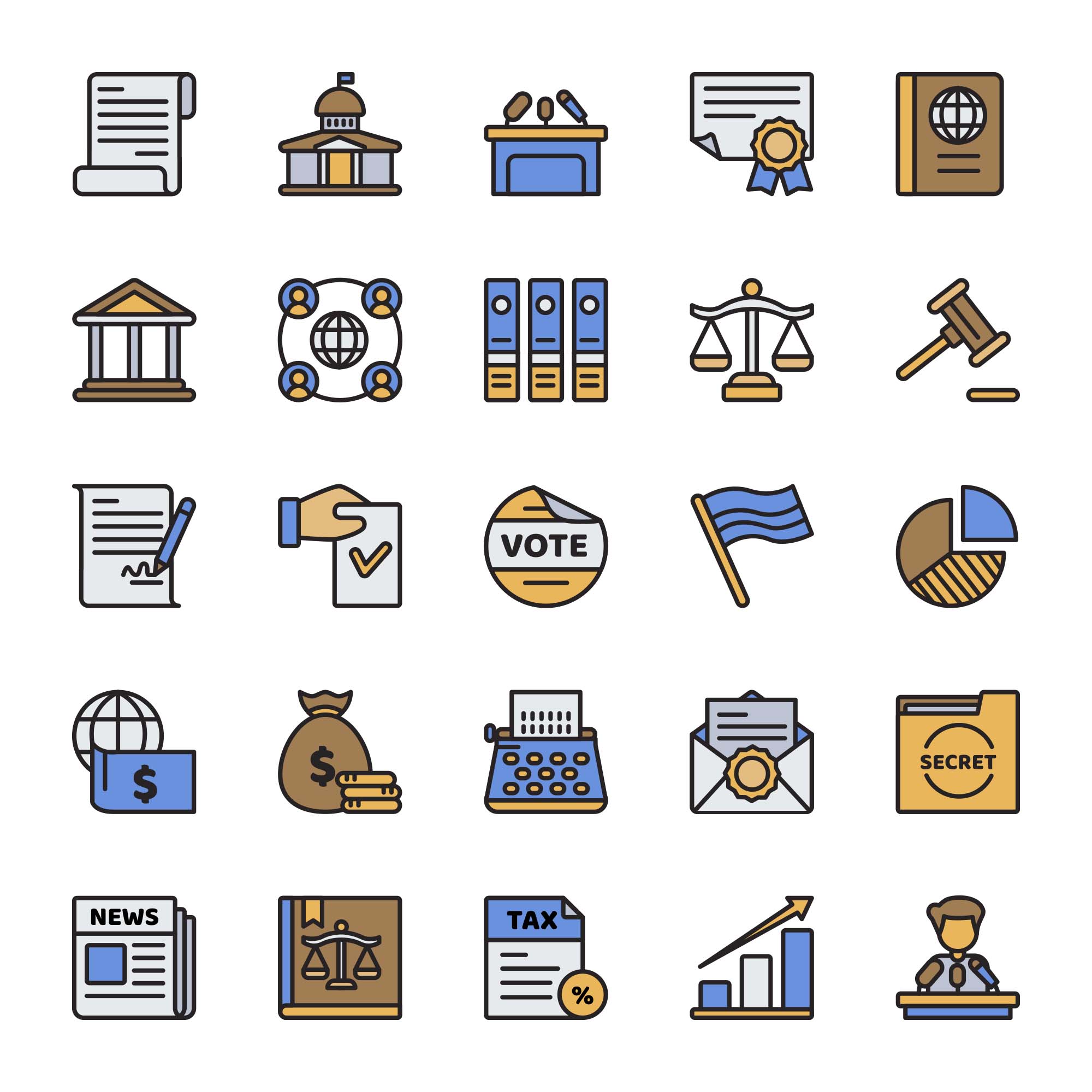 25 Free Government Vector Icons (AI)