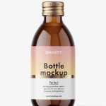 250 ml pharmacy bottle mockup / amber