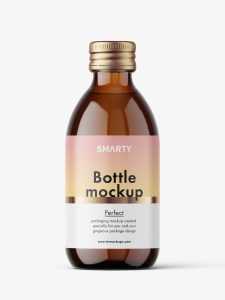 250 ml pharmacy bottle mockup / amber