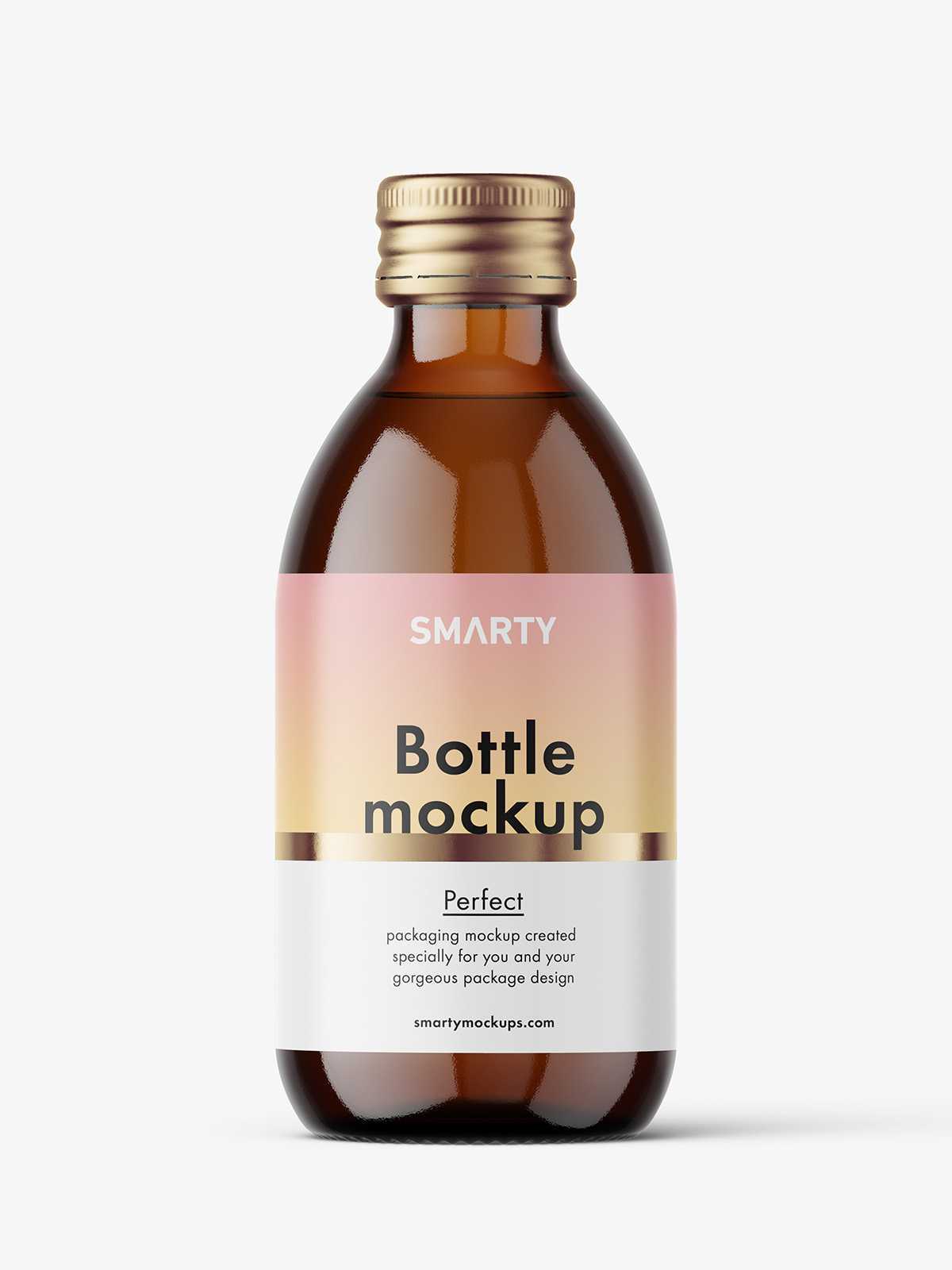 250 ml pharmacy bottle mockup / amber