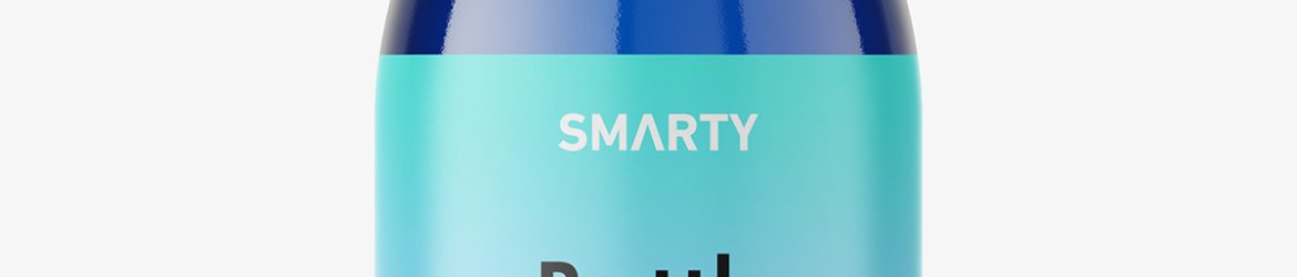 250 ml pharmacy bottle mockup / blue