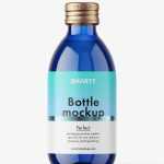 250 ml pharmacy bottle mockup / blue