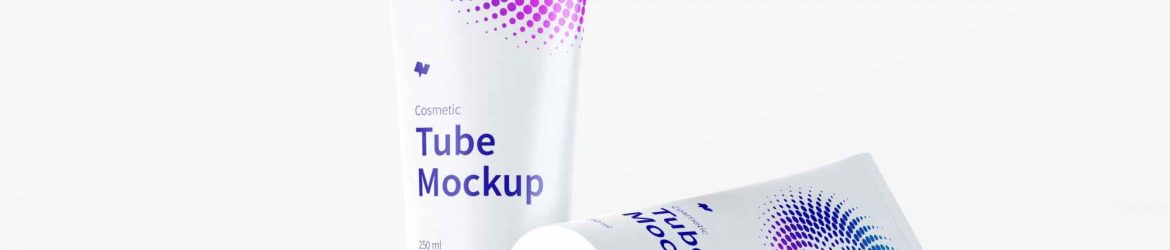 250ml Free Cosmetic Tubes Mockup (PSD)