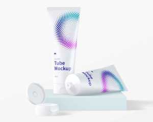 250ml Free Cosmetic Tubes Mockup (PSD)