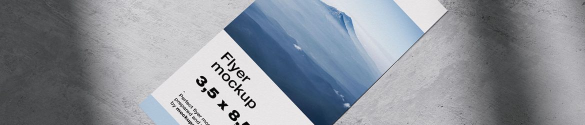 3,5” x 8,5” flyer on concrete mockup - Instant Download
