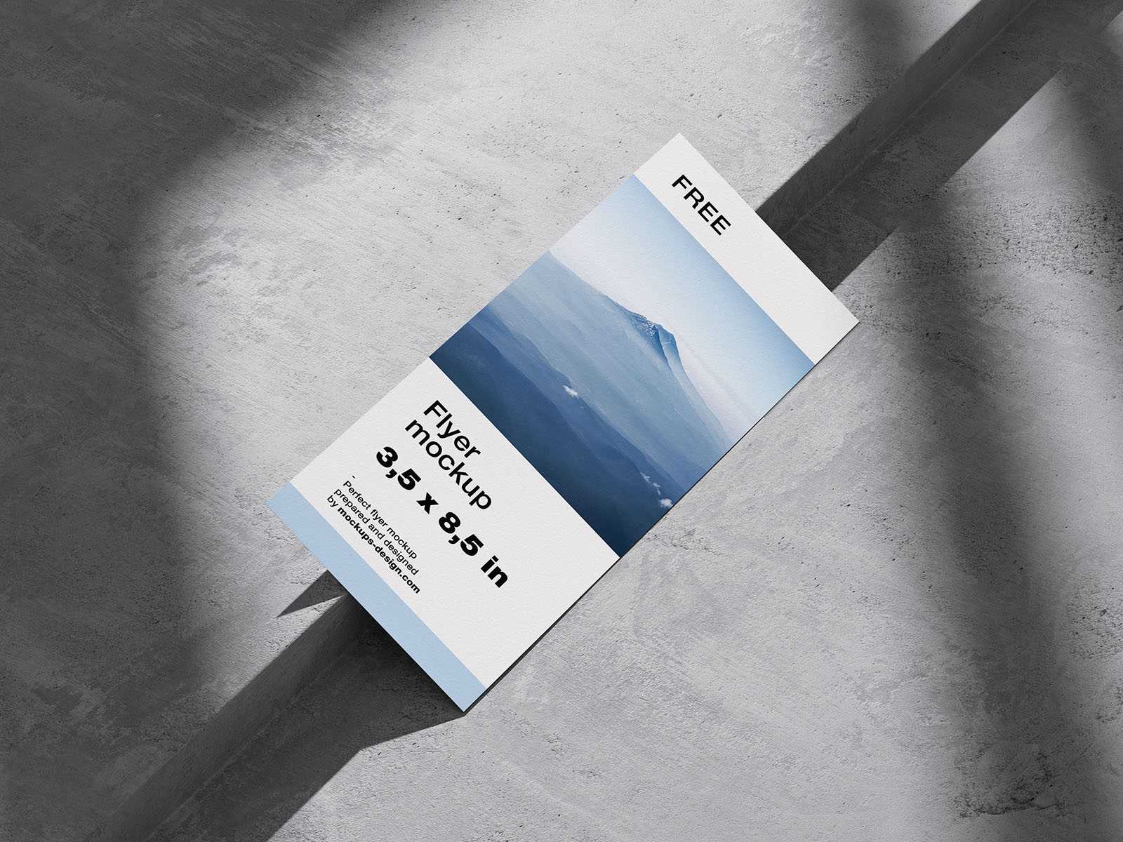 3,5” x 8,5” flyer on concrete mockup - Instant Download