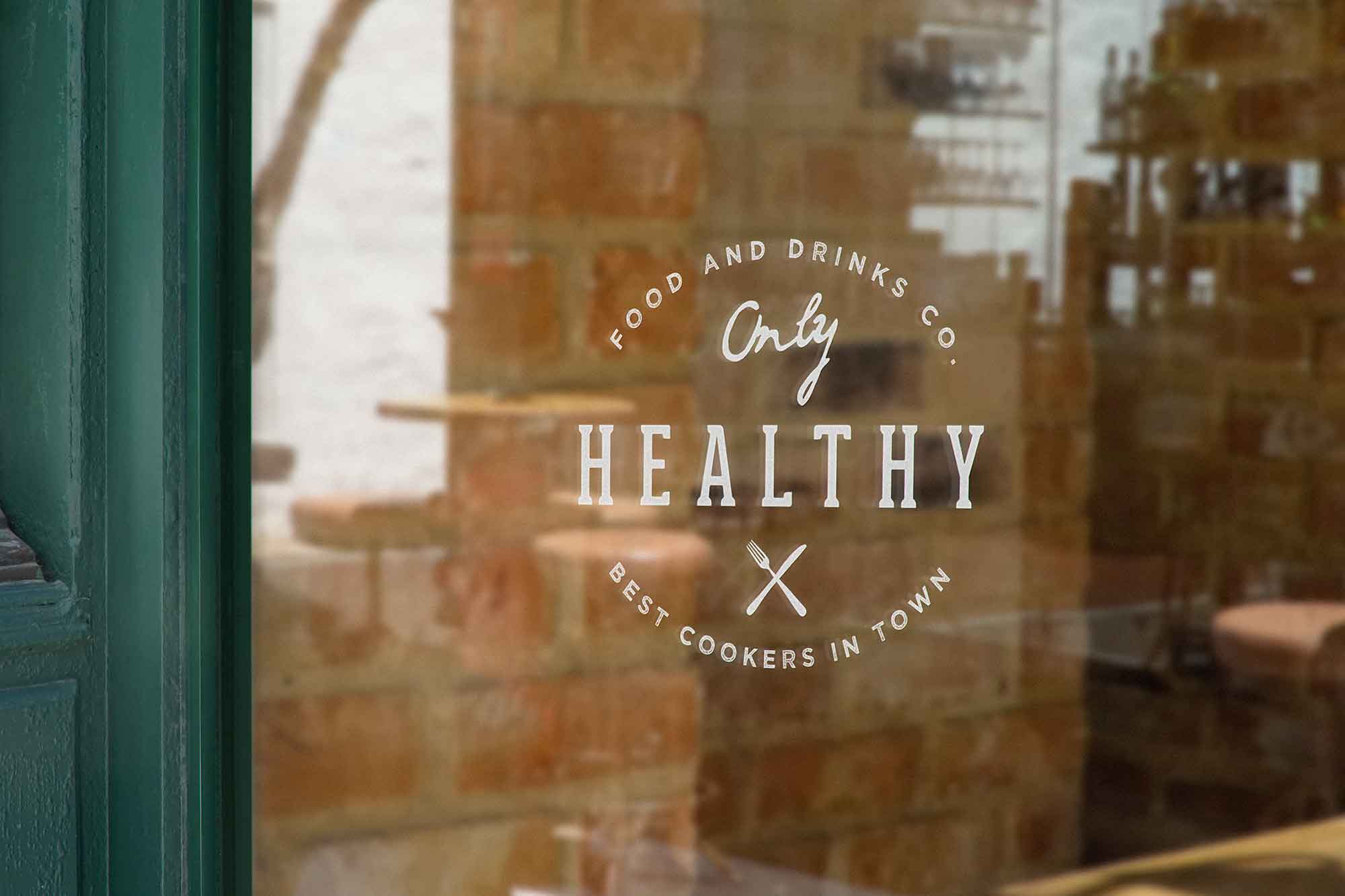 3 Free Window Sign Logo Mockups (PSD)