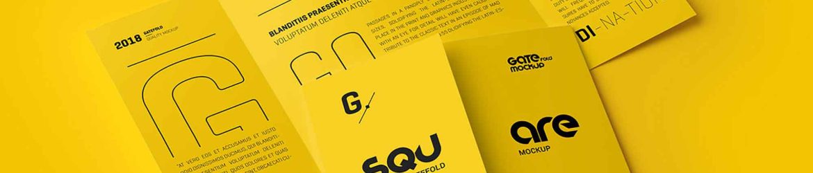 3 Single Gatefold Brochure Mockups (PSD)