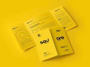 3 Single Gatefold Brochure Mockups (PSD)