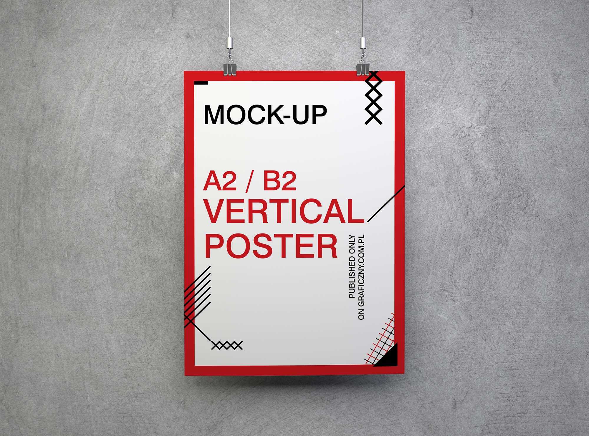 3 Sizes Simple Poster Mockups (PSD)