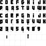Mapa de caracteres da fonte 3 The Hard Way Rmx Font