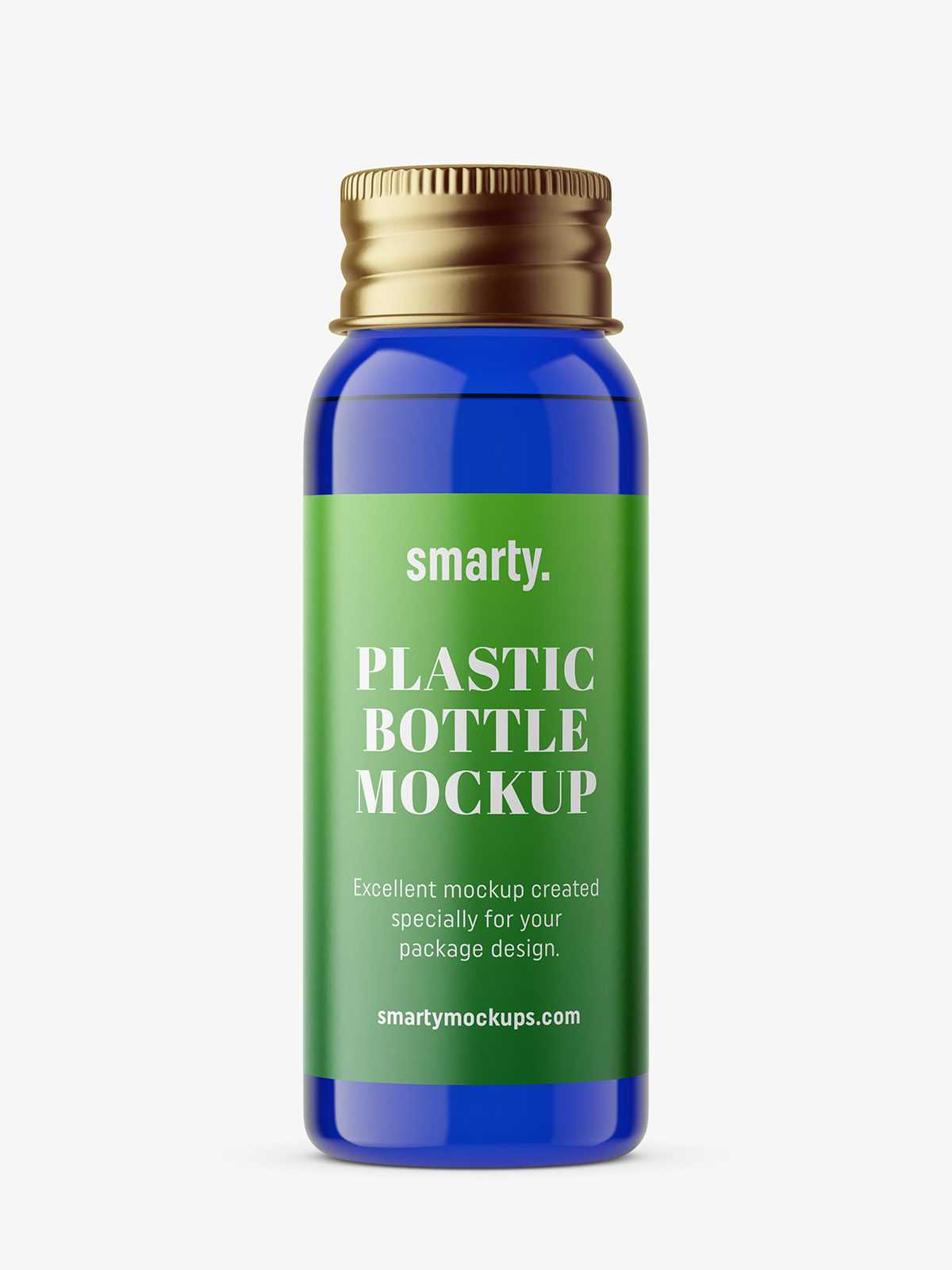 30 ml bottle with silver cap mockup / cobalt