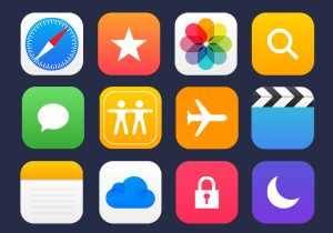 36 Apple Apps Vector Icons