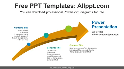 3D Big Growth Arrow PowerPoint Template