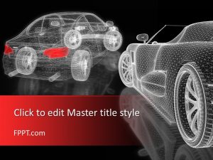 3D Car Mesh PowerPoint Template