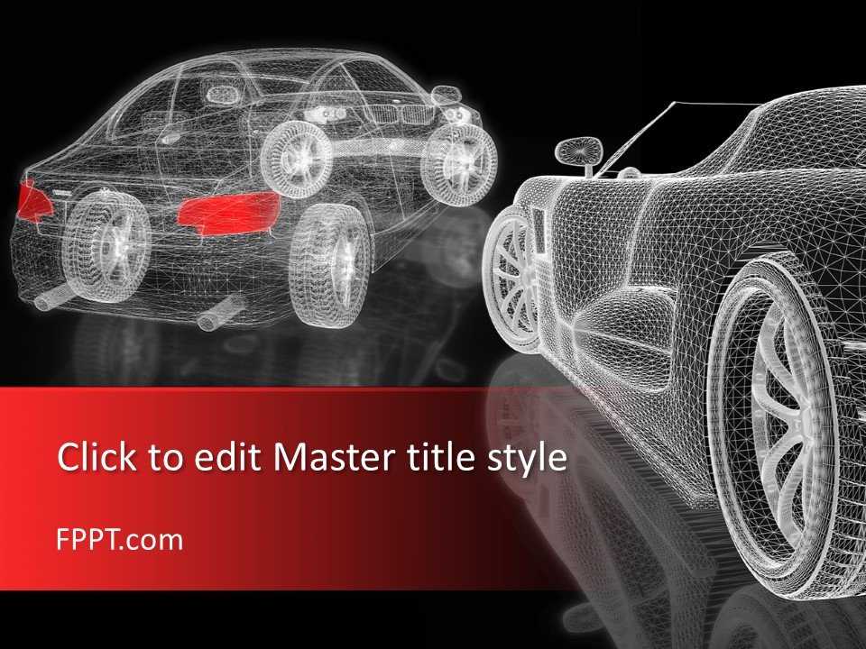 3D Car Mesh PowerPoint Template