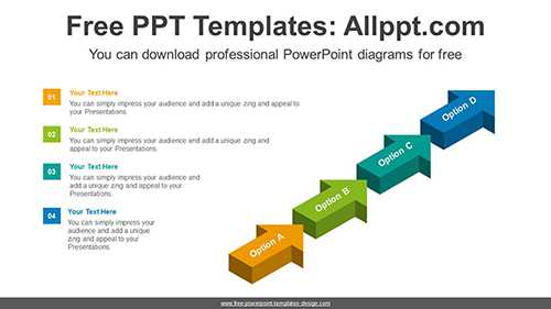 3D Cascading Arrows PowerPoint Diagram