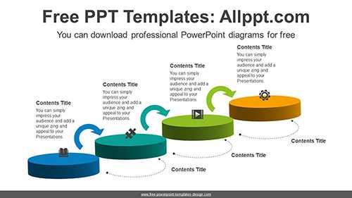 3D Circles Stairs PowerPoint Diagram