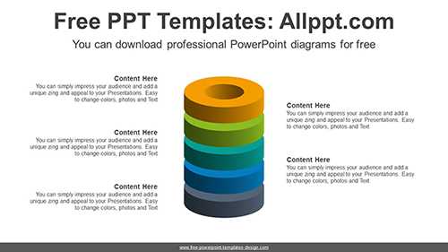 3D Clustered Doughnut PowerPoint Diagram