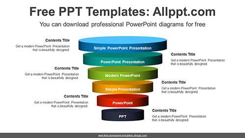 3D Clustered Funnel PowerPoint Diagram