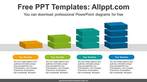 3D Clustered Square PowerPoint Diagram Template