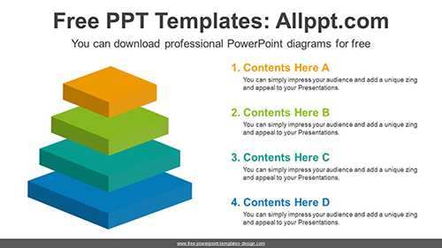 3D Clustered Square PowerPoint Diagram