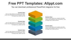 3D Clustered Squares List PPT Diagram