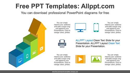 3D Column Chart PowerPoint Diagram