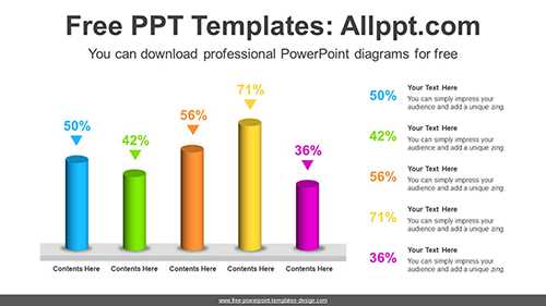 3D Column Chart PPT Diagram