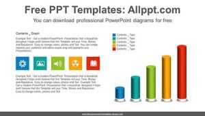 3D Cylinder Bar Chart PowerPoint Diagram