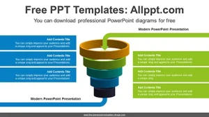 3D Five-Division Funnel PowerPoint Diagram