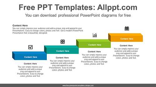 3D format staircase PowerPoint Diagram Template