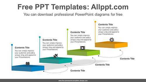 3D format stairs PowerPoint Diagram Template