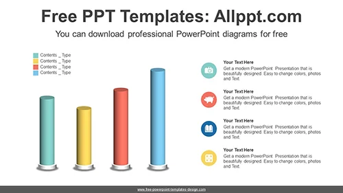 3D Grouped Vertical Chart Diagram Template