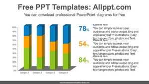 3D Pillar Bar Chart PPT Diagram