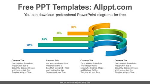3D Ring Bar Chart PowerPoint Diagram