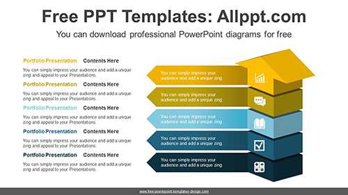 3D Rising Arrow Banner PowerPoint Diagram