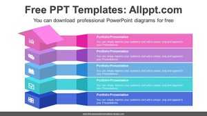 3D Rising Arrow Banners PowerPoint Diagram
