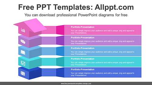 3D Rising Arrow Banners PowerPoint Diagram