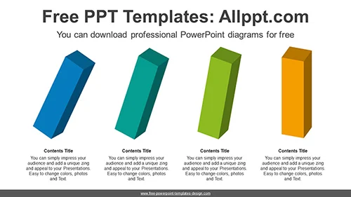 3D Square Columns PowerPoint Diagram
