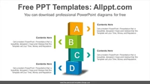 3D square flow PowerPoint Diagram Template