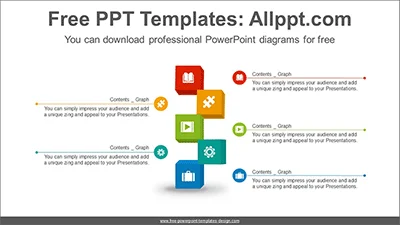3D square list PowerPoint Diagram Template