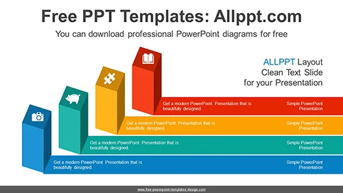 3D Square Pillar PowerPoint Diagram Template