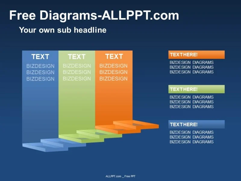 3D Stair Diagram PPT